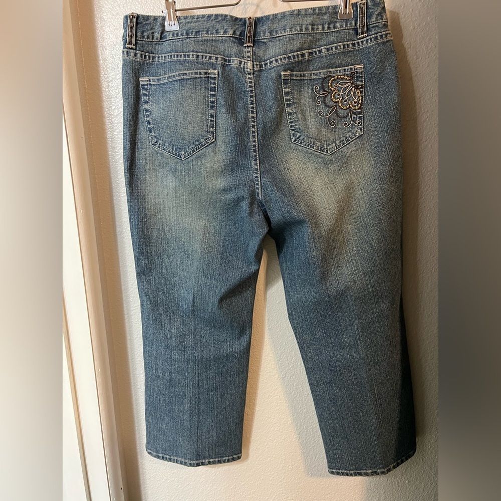 Western Style & Co Blue Straight Leg Mom Jeans Classic Fit - Picture 6 of 8